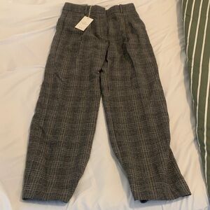 Aritzia Charcoal Checkered Trousers